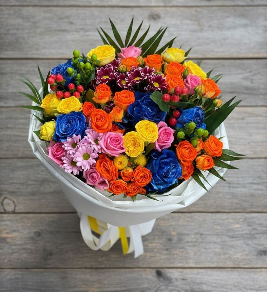 Букет цветов из: Розы и Хризантемы в Сылва