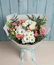 Букет цветов из:  Розы, Лизиантусы и Хризантемы #REPLACE_PRED# Сылва