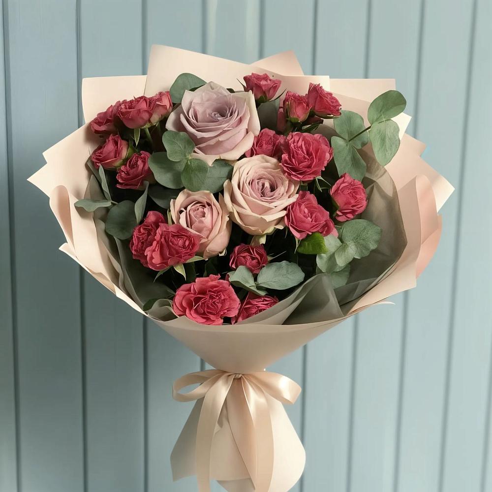 Букет цветов из: Гвоздики и Розы в Сылва