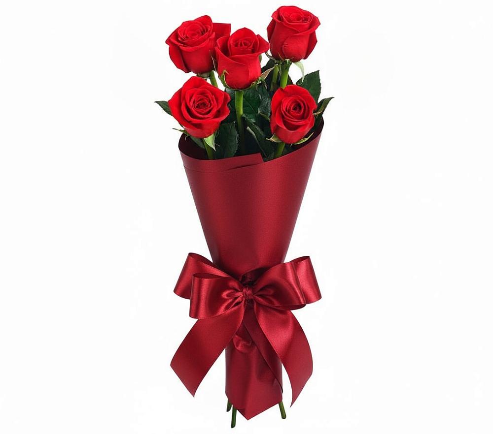 Букет 5 Красных роз Эдлесс Лав в Сылва