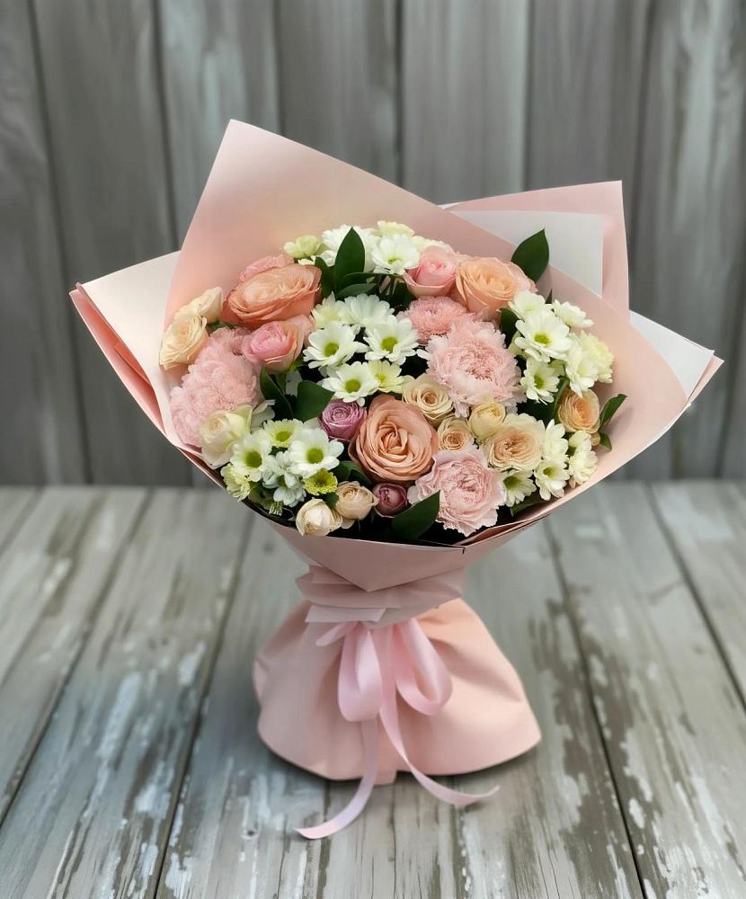 Букет цветов из: Гвоздики, Розы и Хризантемы в Сылва