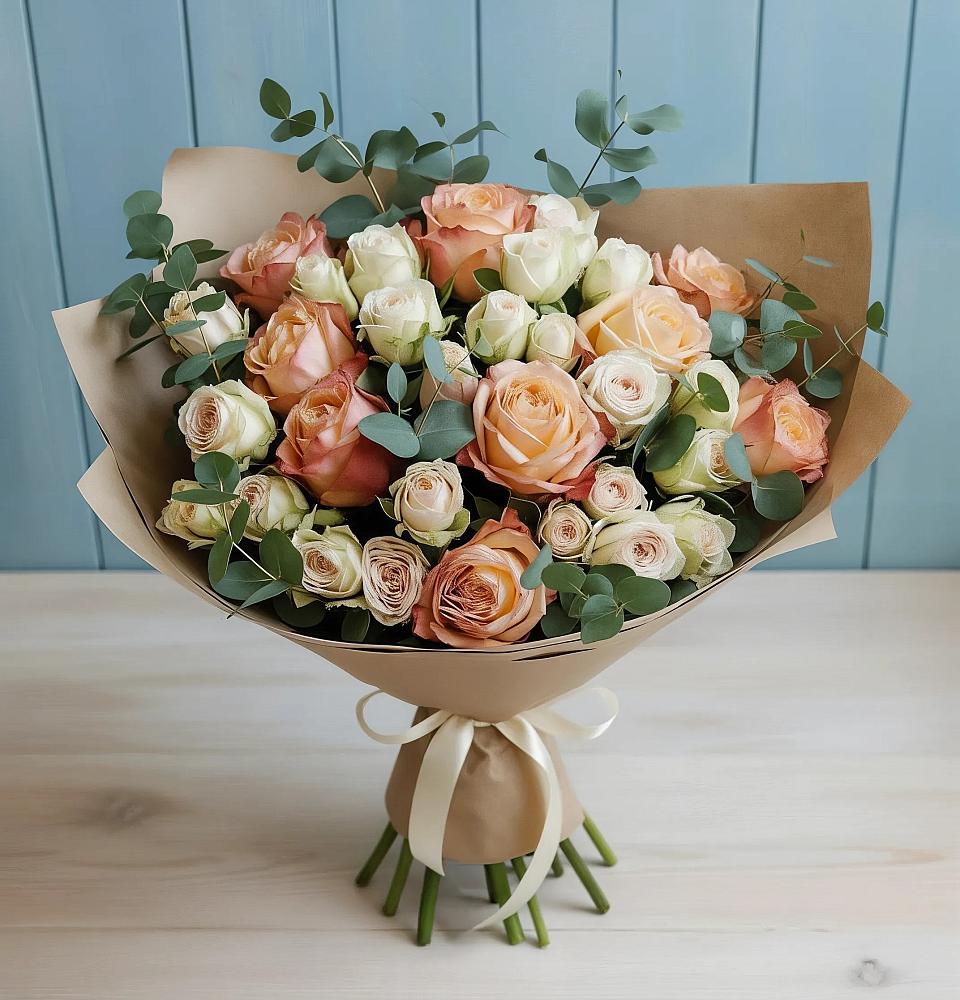 Букет цветов из: Альстромерии и Розы в Сылва