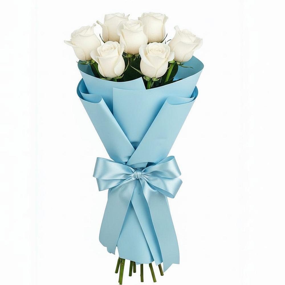 Букет 7 белых роз Проуд в Сылва