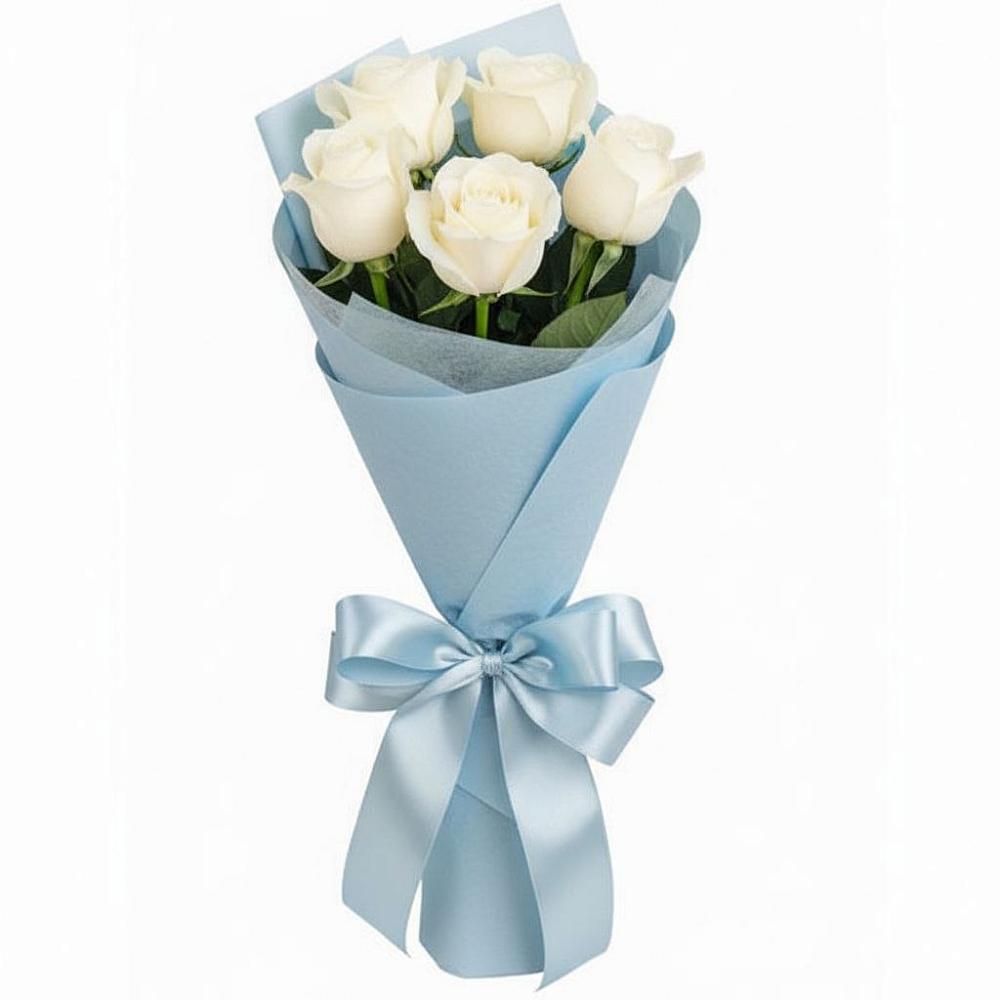 Букет 5 Белых роз Проуд в Сылва