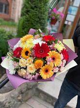 Букет цветов из:  Герберы, Ромашки, Хризантемы, Розы и Подсолнухи #REPLACE_PRED# Сылва