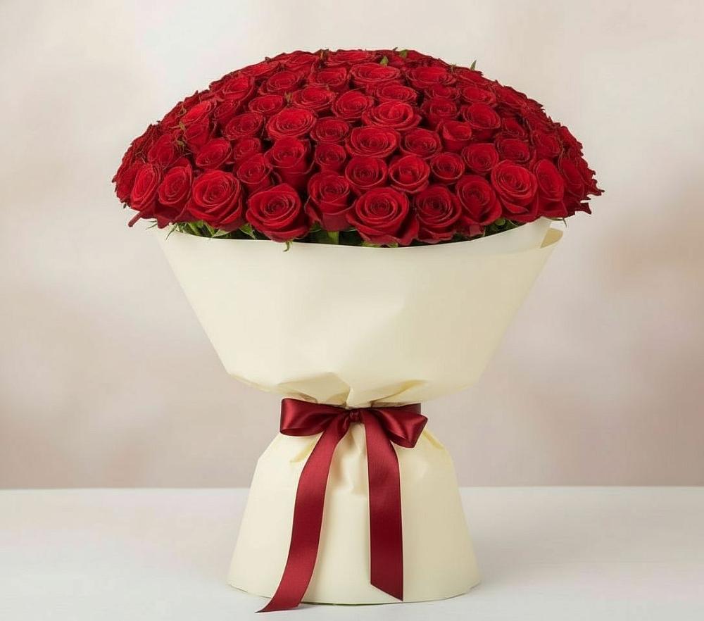 Букет 101 Красная роза Милано в Сылва