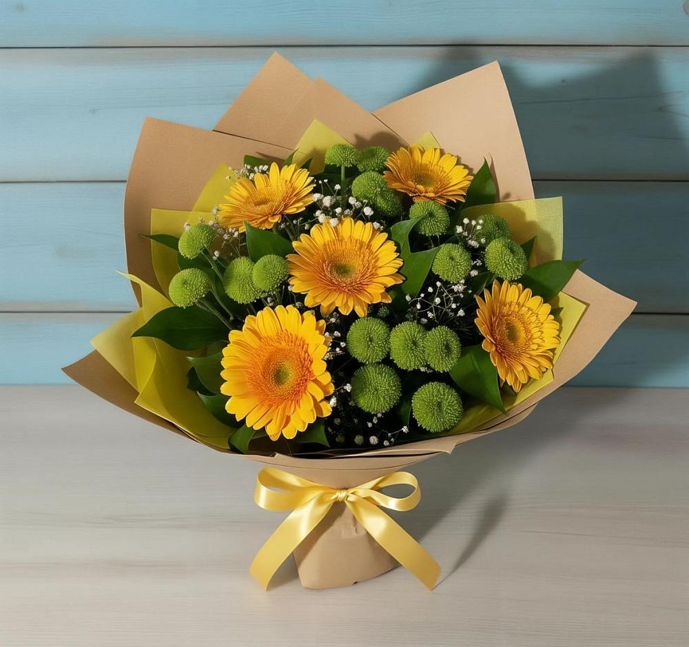 Букет цветов из: Герберы и Хризантемы в Сылва