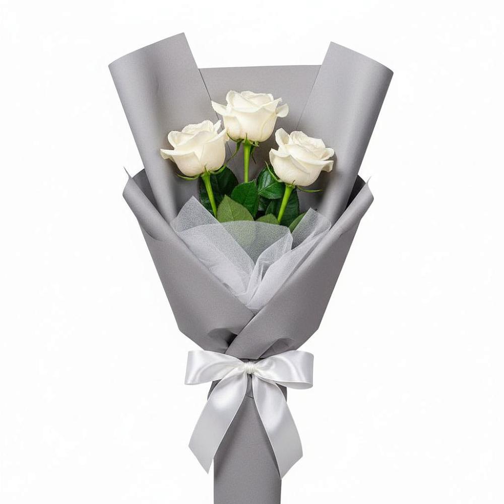 Букет 3 белые розы в Сылва