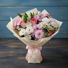 Букет цветов из:  Хризантемы, Альстромерии и Розы в Сылва