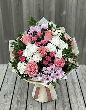 Букет цветов из:  Альстромерии, Гвоздики, Розы и Хризантемы в Сылва