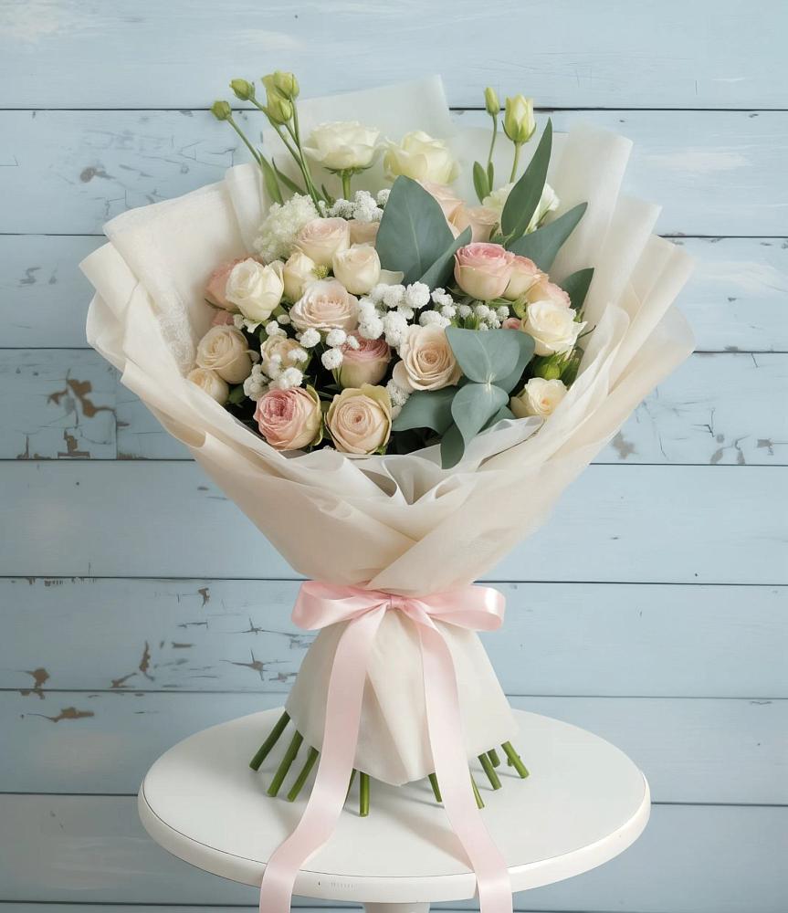 Букет цветов из: Розы и Лизиантусы в Сылва