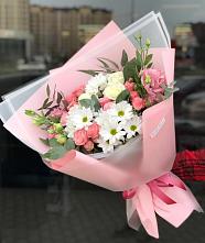 Букет цветов из:  Розы, Лизиантусы и Хризантемы в Сылва