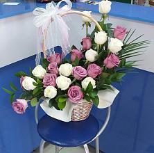 Цветочная композиция из Розы в корзине #REPLACE_PRED# Сылва
