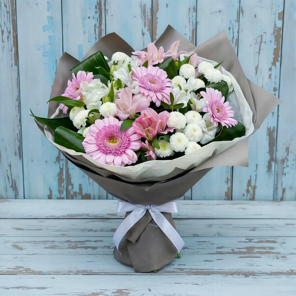 Букет цветов из: Герберы, Альстромерии и Хризантемы в Сылва