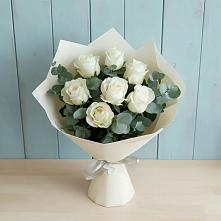Букет Белые розы в Эвкалипте #REPLACE_PRED# Сылва